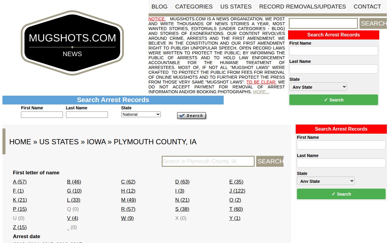 Unofficial Plymouth County historical mugshot records archive